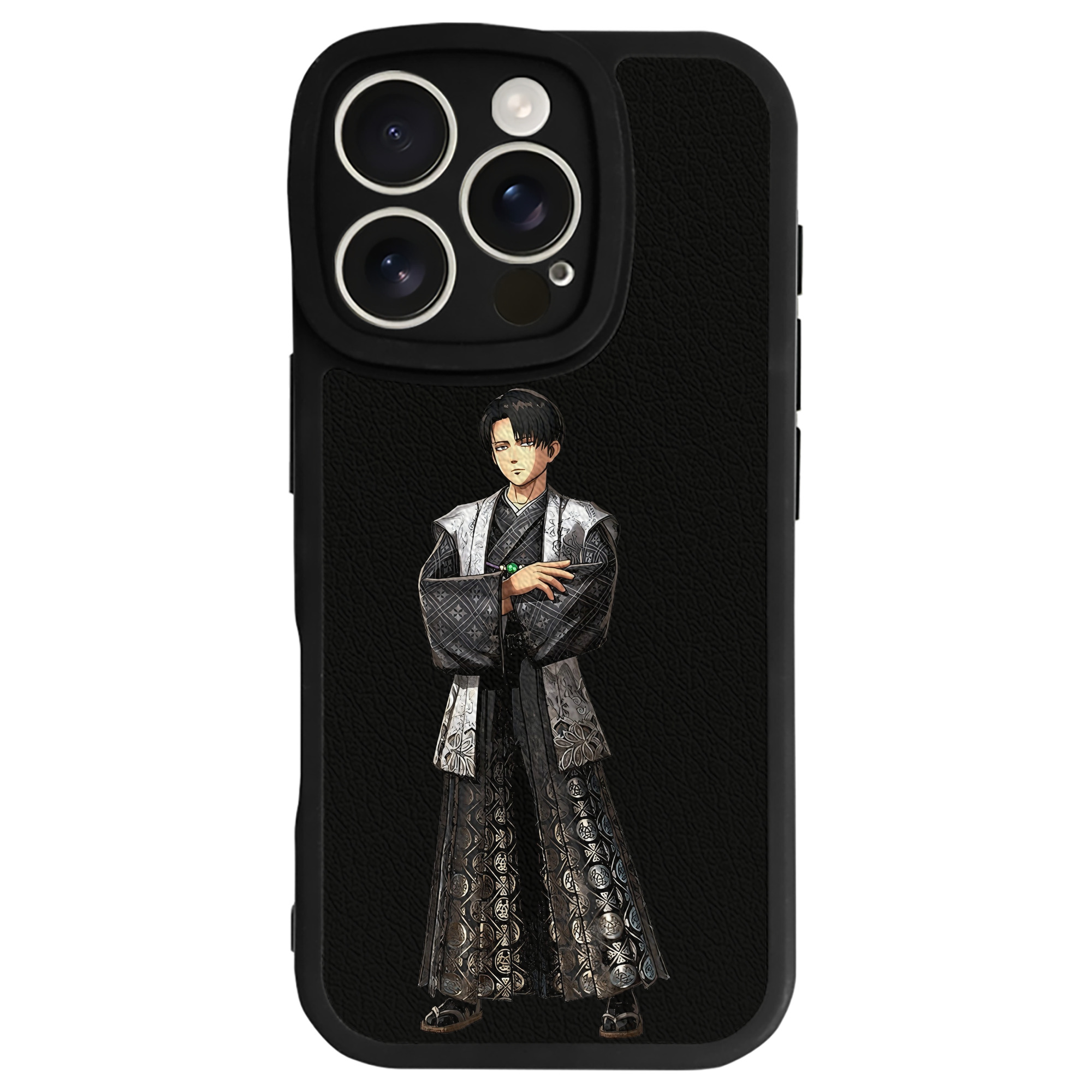 （画像用） 進撃の巨人 リヴァイ·アッカーマン Attack on Titan Levi Ackerman 【iPhone 16シリーズ対応】シリコンスマホケース（レザー調） 材質：シリコン